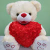 Large Ruby Heart Bear -Ivory