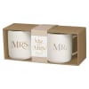 Let the Mr. &amp; Mrs. White Ceramic Coffee Mug Set warm the