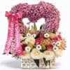 Elegant square box arrangement with fresh, natural garden-style flowers, carefully selected to