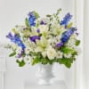 Rely on the calming effects of blue and white florals to provide