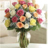 Two dozen gorgeous mixed roses are the perfect romantic gift to send