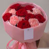 Bouquet of Red Roses with Pink Carnations.