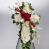 Our Eternal Remembrance Cross standing easel arrangement is a heartfelt tribute of