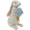 Nibbles Bunny With Blue Hydrangea captures a tender moment in sculpted resin