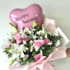 A luxurious bouquet in elegant shades of pink and white, featuring fresh