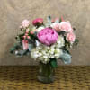 Type of Flowers: Pink Peonies, Pink Spray Roses, White Hydrangeas, Hypericum Berries