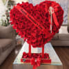 &ldquo;Discover the exclusive elegance of our heart-shaped bouquet, crafted with deep red