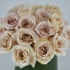 Roses au natural. Alluring Nude is a pav&eacute; styled arrangement consisting of