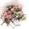 Better Together is a dusty soft pinks hand tied bouquet with a