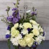 Cross Bouquet to remember a loved one, with an assorted of purple/
