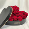 Heart shaped flower box with roses