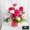 Simply sweet!  A festive Valentine container adorned with hearts is filled