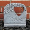 "In memory of a mother forever loved" concrete plaque for grieving family
