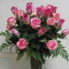 3 Dozen roses in a vase. - Color can vary 