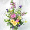 Soft colors and a variety of spring flowers to lighten up this