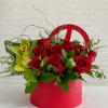 Elegant red roses flower arrangement.