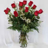 Dozen Red Roses or in color of choice with greens and accents