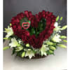 Heart of Roses Basket w/Lillies