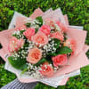 Stunning bouquet designed with Ecuadorian roses in pink  color, it's accented