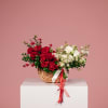 The Romantic Red Rose Flower Basket is a classic and elegant floral