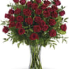 The epitome of romance, this three dozen red roses are a vibrant