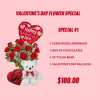 Valentine's Day Special #1 - 12 RED ROSES, 10' PLUSH BEAR, MYLAR