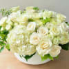 modern meets traditional,  roses and hydrangea    
classic white