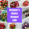 A beautiful, unique bouquet design with flowers chosen by the designer.