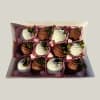 Box of 6 chocolate covered strawberries in Valentine colors 
ONLY MADE TO