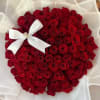 100 red roses hand bouquet with nice wrapping.