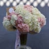 A big bouquet of pink and white hydrangea is a stunning and