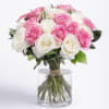 Delicate and timeless, our Pink and White Rose Bouquet is a symphony