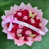 50 red and pink stems butterflies and your wrapping color of choice