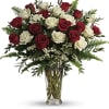 Captivate the heart with our breathtaking arrangement of 24 red and white