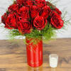 18 Red Roses so simple and beautiful 
Deluxe has 24 stems 