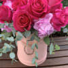 pink Box fill with two dozen of our premium fuchsia roses, add