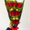 12 Red Roses, Ferrero Rocher Chocolates with accents of Solidago