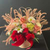 Beautiful soft florals like, pink roses, pink carnations, pink button mums, tinted
