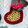 Beautiful combination of red roses and golden Ferrero Rocher chocolates in a
