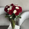 Red Elegance &ndash; A breathtaking arrangement of 35 luxurious red and white