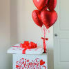 BOX not included. Pure Valentine is a timeless and elegant balloon bunch