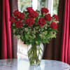 A dozen gorgeous red roses are the perfect romantic gift to send
