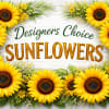 A vibrant assortment of seasonal blooms, thoughtfully designed with bold, golden sunflowers