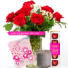 Celebrate your love with a romantic dozen of red roses paired with