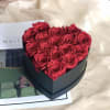 Red roses in a heart box, for any occasion. It can be