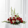 The Crimson &amp; White Arrangement is a lovely altar piece that symbolizes