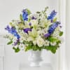 Rely on the calming effects of blue and white florals to provide