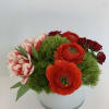 A show stopper! Giant Dutch ranunculus and double tulips.
