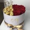 10 Premium Roses
12 Ferrero Chocolate
Round S Box