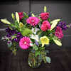 This large, luxurious mix of premium flowers includes gerbera daisies, roses, lilies